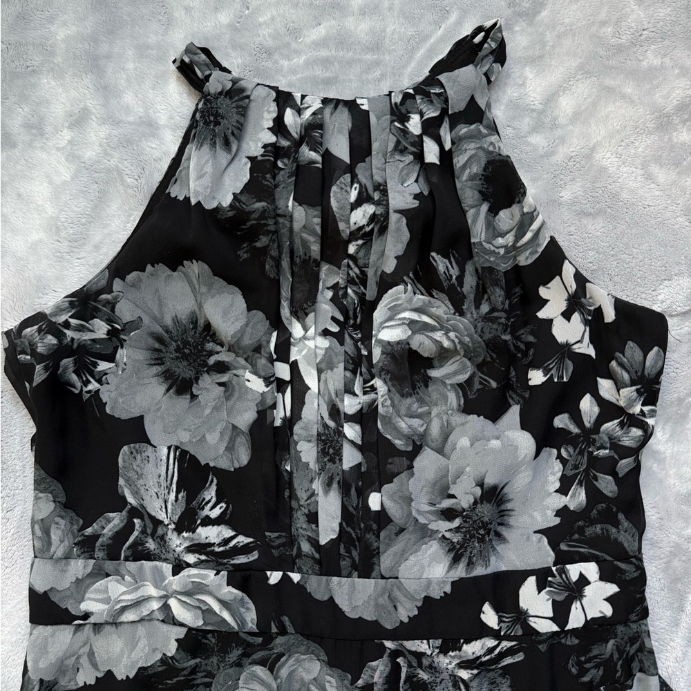Adam Black and Gray Halter Dress